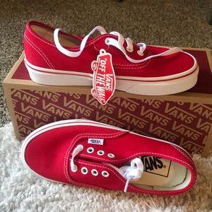 New Authentic Red Vans Shoes Size 6 Women /4.5 Men